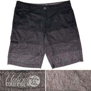 Da Hui Men’s Surfer Swim Board Shorts Gray Black Outdoor Active Summer Size 34